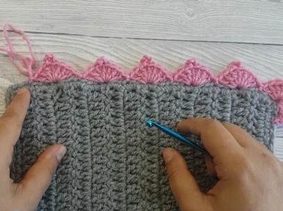 Crochet Picot Scallops Edging Photo Tutorial