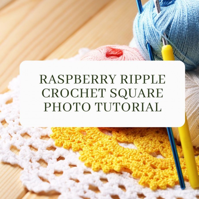 Raspberry Ripple Crochet Square Photo Tutorial