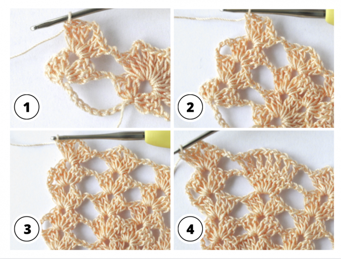 Crochet pineapple edging