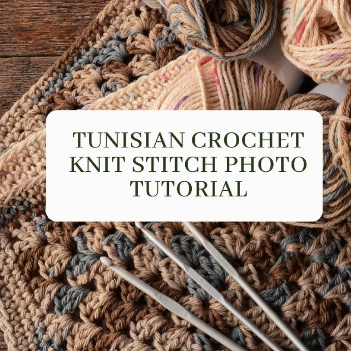 Tunisian Crochet Knit Stitch Photo Tutorial