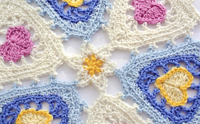 Crafting Love: Crochet Heart Triangle Motif Tutorial