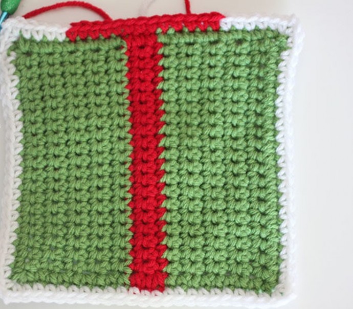 Crochet Gift Box Granny Square