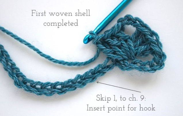 Woven Shell Crochet Stitch Photo Tutorial