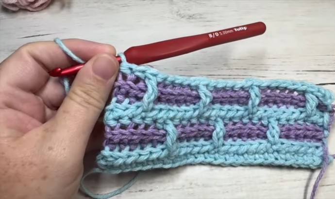 How to Crochet the Layered Brick Stitch Photo Tutotial