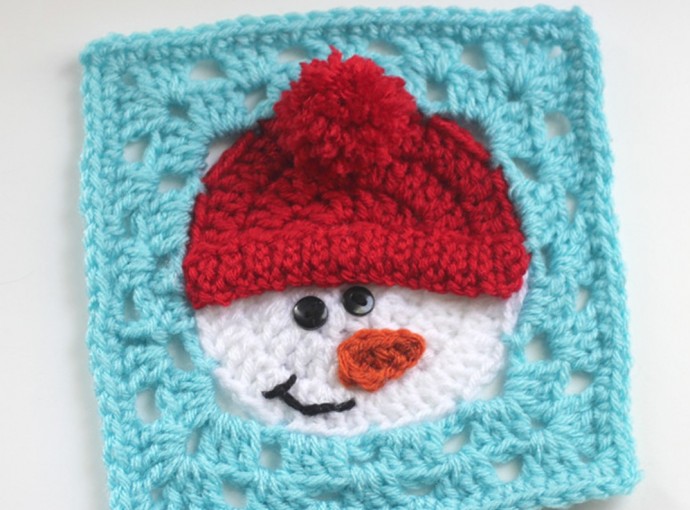 Crochet Snowman Square