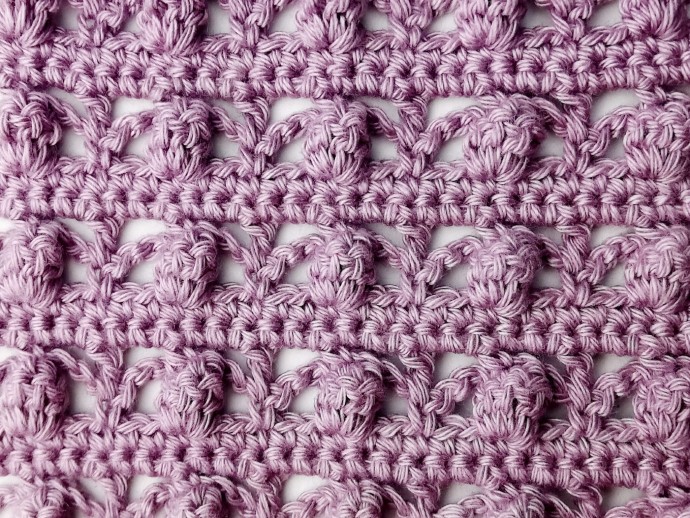 How to Crochet the Lacy Striped Popcorn Stitch Photo Tutorial