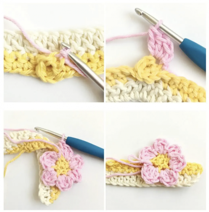 How to Crochet the Cherry Blossom Flower Crochet Stitch Photo Tutorial