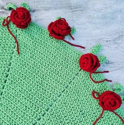 Crochet Rose Bouquet Blanket Pattern