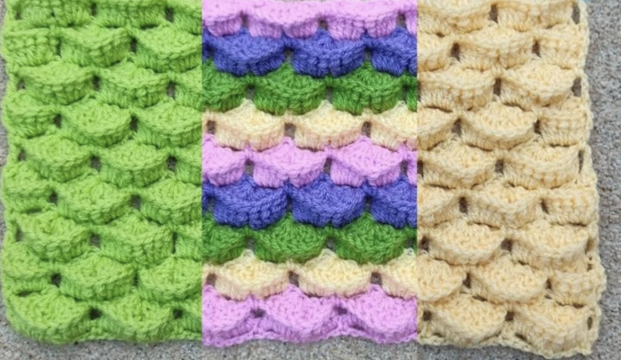 Crochet Tutorial: 3D Marshmallow Stitch