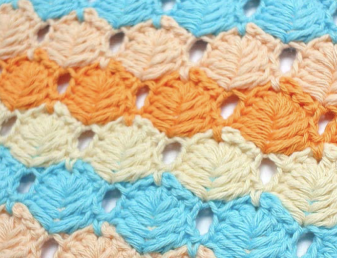 How To Crochet Lined Leaf Stitch