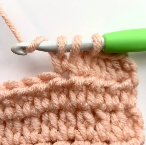 How to Crochet Herringbone Half Double Crochet Stitch Photo Tutorial