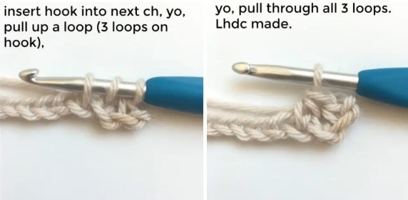 Linked Half Double Crochet Stitch (Lhdc) Photo Tutorial