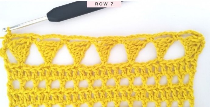 How to Crochet the Triangles & Cones Lace Stitch Photo Tutorial