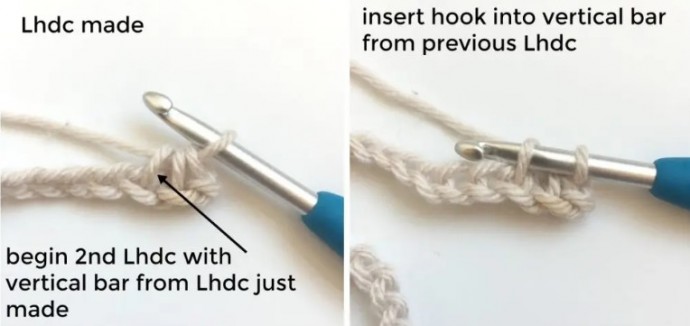 How to Crochet Linked Half Double Crochet Stitch (Lhdc) Photo Tutorial