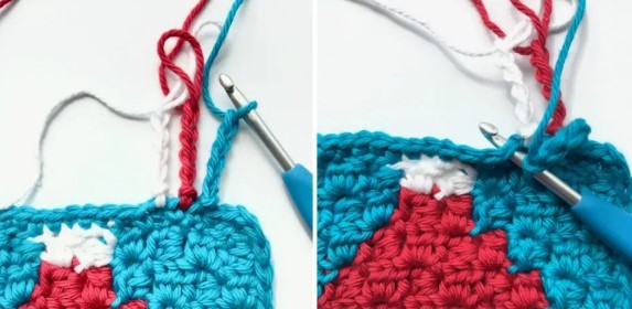 Candy Cane Crochet Border in 3 Colors Photo Tutorial