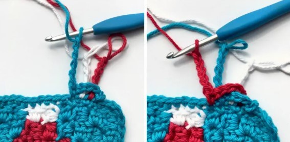 Candy Cane Crochet Border in 3 Colors Photo Tutorial