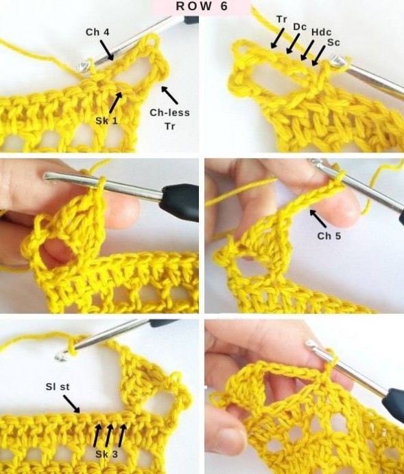 How to Crochet the Triangles & Cones Lace Stitch Photo Tutorial