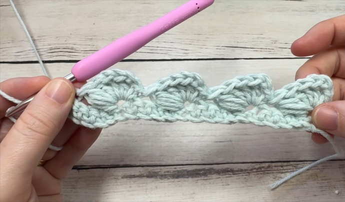 How to Crochet the Slanted Puff Shell Stitch Photo Tutorial