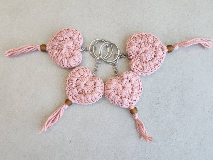 Crochet Heart Keychain Pattern