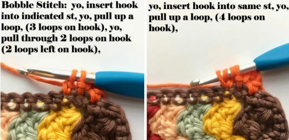 Bobble Shell Stitch Crochet Border Photo Tutorial