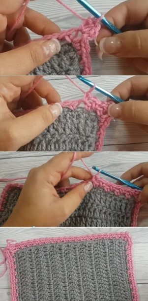 Crochet Moss Stitch Border For Blankets Photo Tutorial