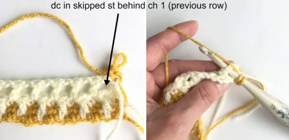 Woven Interlocking Arched Columns Crochet Stitch Photo Tutorial