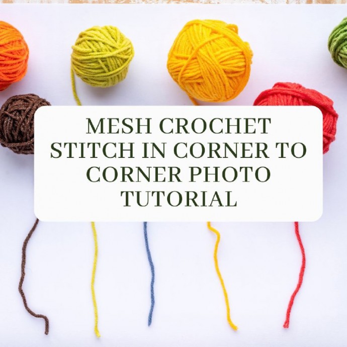 Mesh Crochet Stitch in Corner to Corner Photo Tutorial