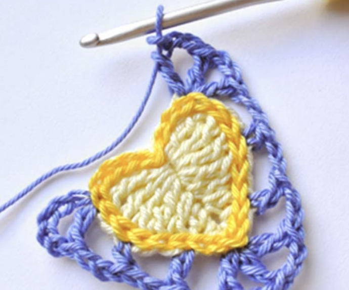 Crafting Love: Crochet Heart Triangle Motif Tutorial