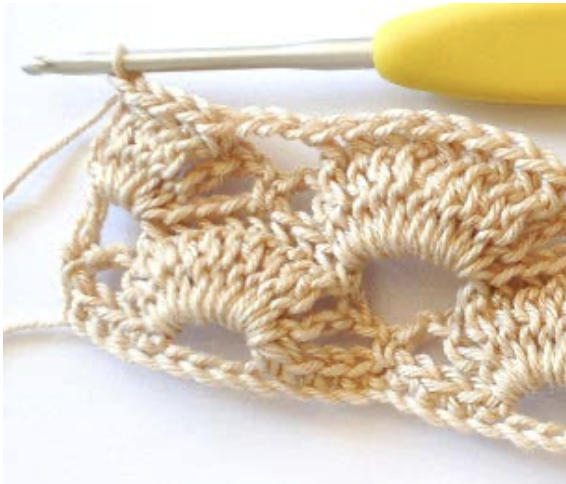 Crochet Shell Stitch with a Flower