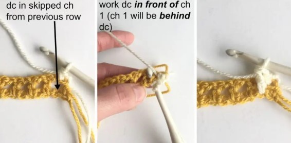 Woven Interlocking Arched Columns Crochet Stitch Photo Tutorial