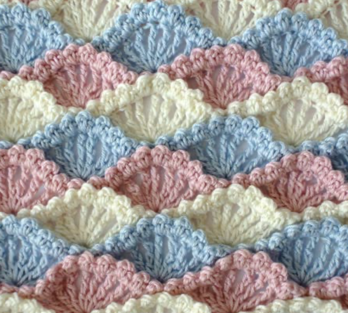 Crochet Textured 3D Shell Stitch