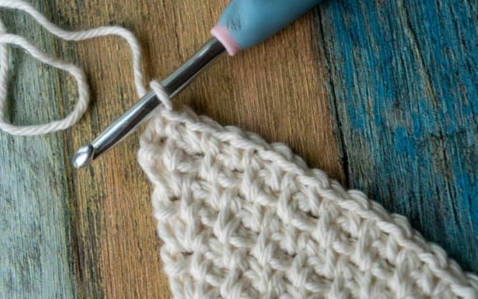 Corner to Corner Moss Stitch Photo Tutorial