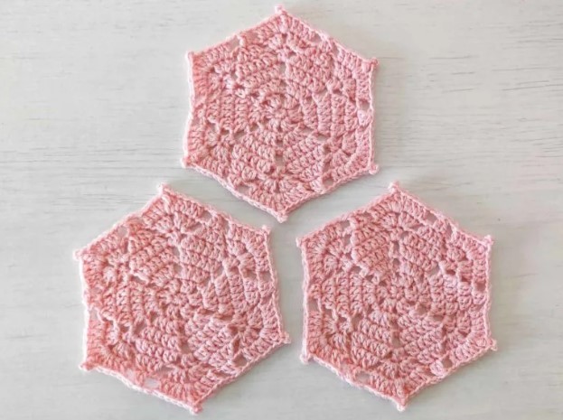 Diamond Coasters Crochet Pattern Photo Tutorial