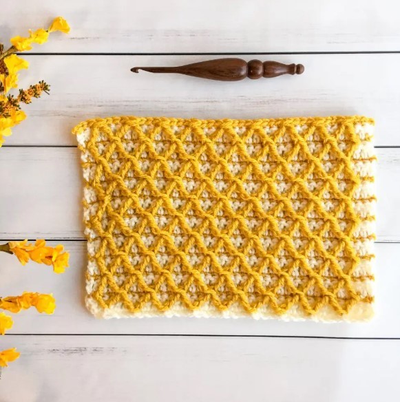 Diamond Waffle Crochet Stitch Photo Tutorial Diamond Waffle Crochet Stitch Photo Tutorial