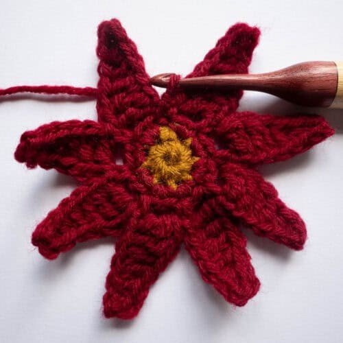 How to Crochet A Poinsettia Granny Square Photo Tutorial