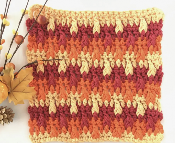 Falling Leaves Crochet Stitch Tutorial