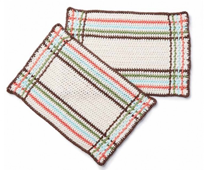 Mad For Plaid Crochet Placemat Pattern