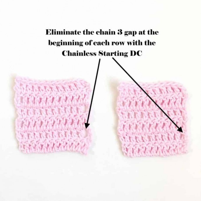 Chainless Starting Double Crochet Photo Tutorial