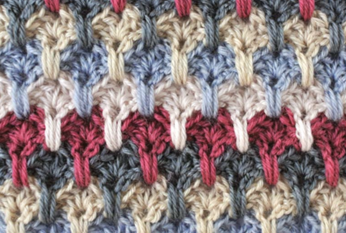 Crochet Multicolor Shell Stitch