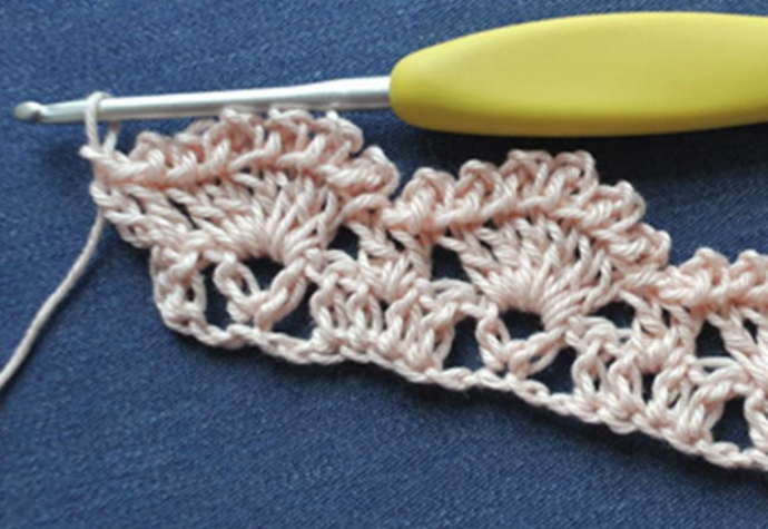 Crochet Textured Shell Stitch with Lines