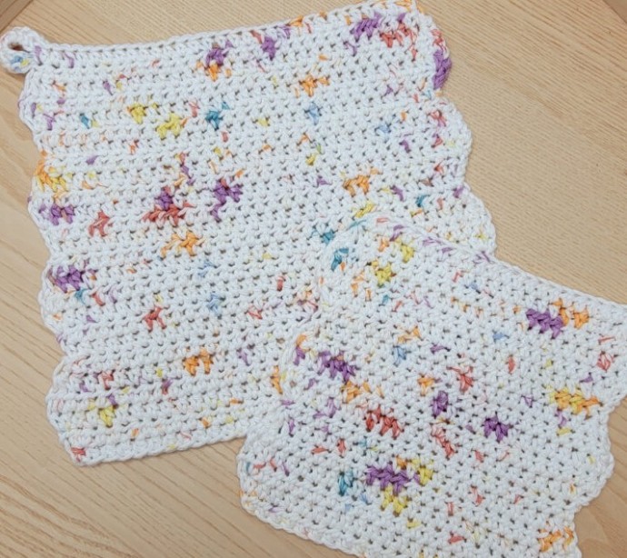 Speckle Cloud Dishcloth Set Crochet Pattern