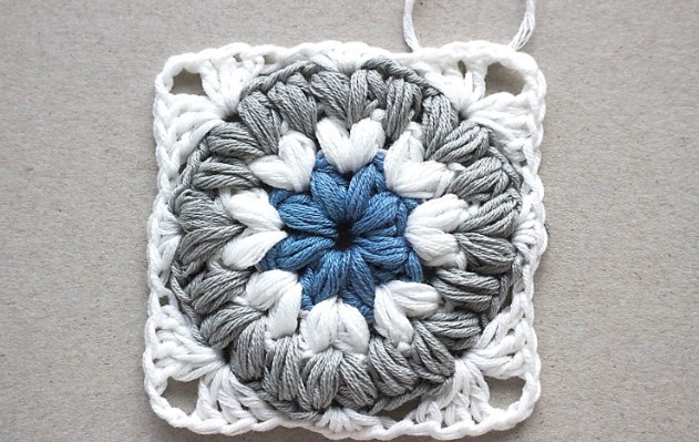 Tripple Puff Crochet Granny Square Photo Tutorial