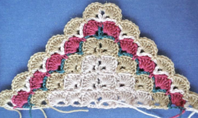 Crochet Tutorial: Shell Stitch for Triangle Shawl