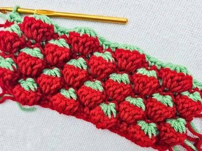 Strawberry Crochet Stitch Photo Tutorial