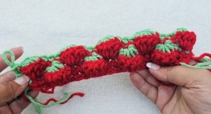 Strawberry Crochet Stitch Photo Tutorial
