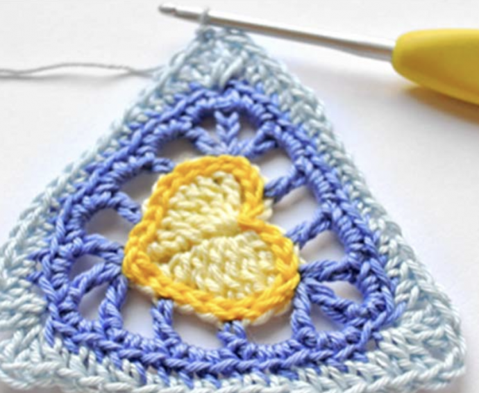 Crafting Love: Crochet Heart Triangle Motif Tutorial