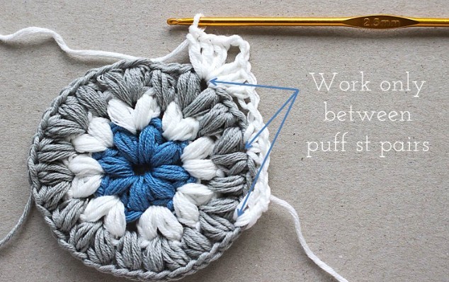 Tripple Puff Crochet Granny Square Photo Tutorial