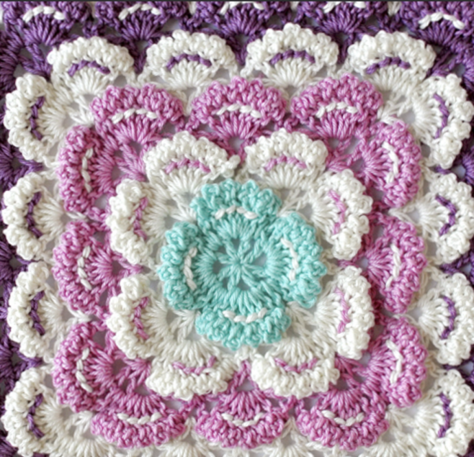 Crochet Shell Square Tutorial