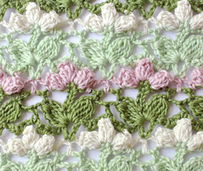 Flower Popcorn Crochet Stitch