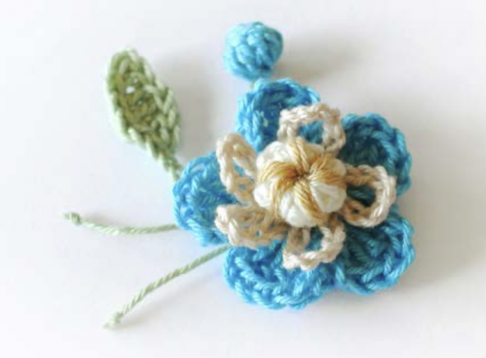 Crochet Shell Stitch with a Flower